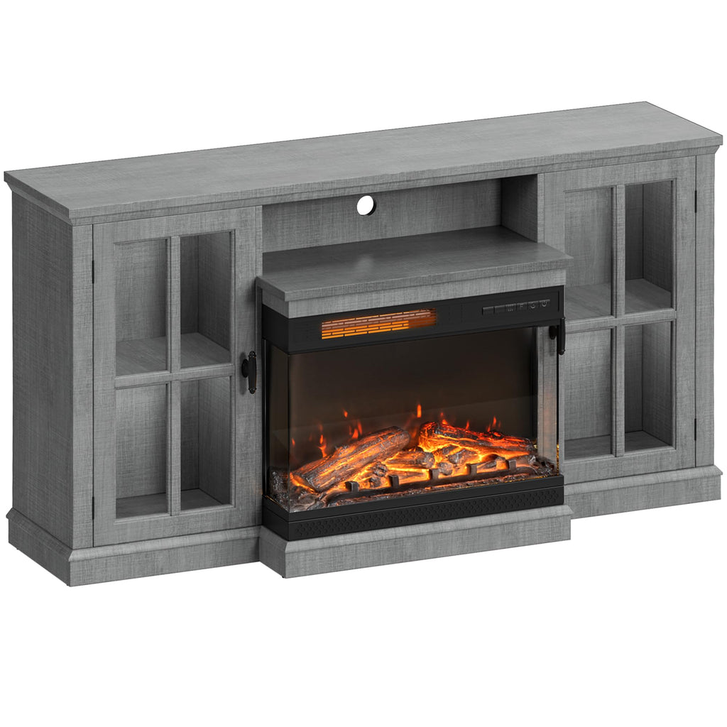 Up to 65", 3-Sided Glass, Wash Grey