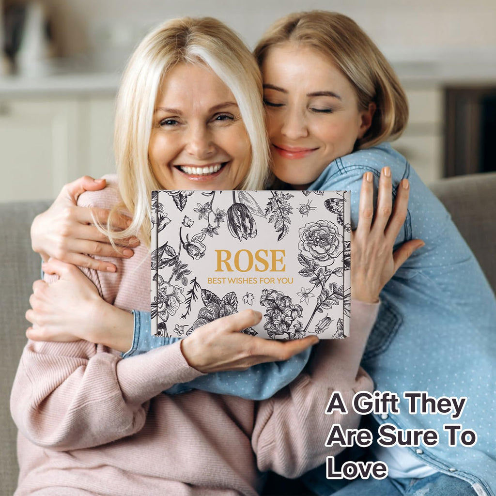 Spa Gift Set for Women- Luxury Rose Bath Set, Home Spa Kit, Christmas Gift for Women, Birthday Gifts - Set of 14