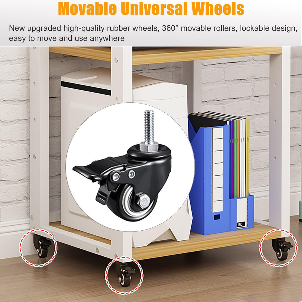 7 Tier Av Media Stand With Wheels, 55in Adjustable Audio Rack