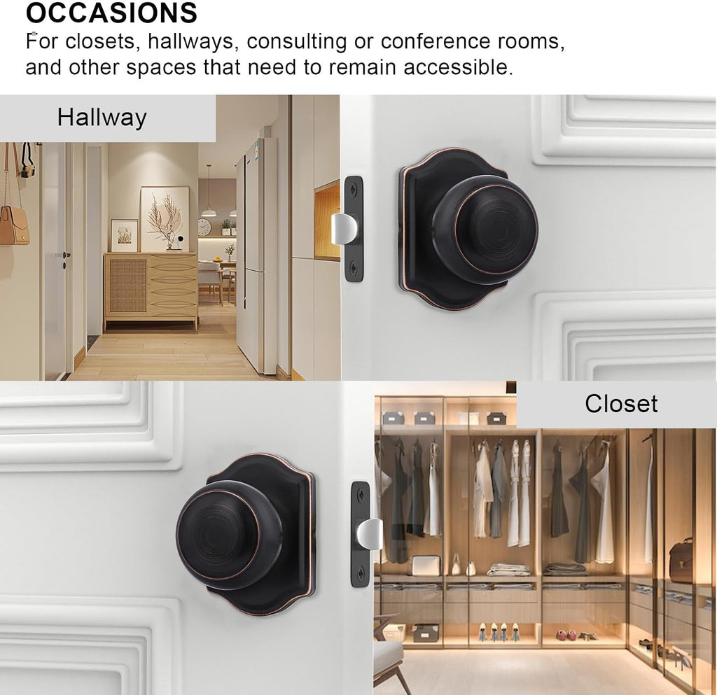 Oil Rubbed Bronze Closet Door Knobs, Passage Door Knobs Interior