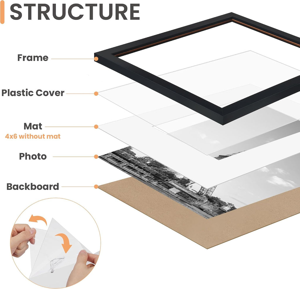 Picture Frames set of 19, Including 8x10, 5x7, 4x6 Black Frame | Multi Picture Frames Collage Wall Decor, Gallery