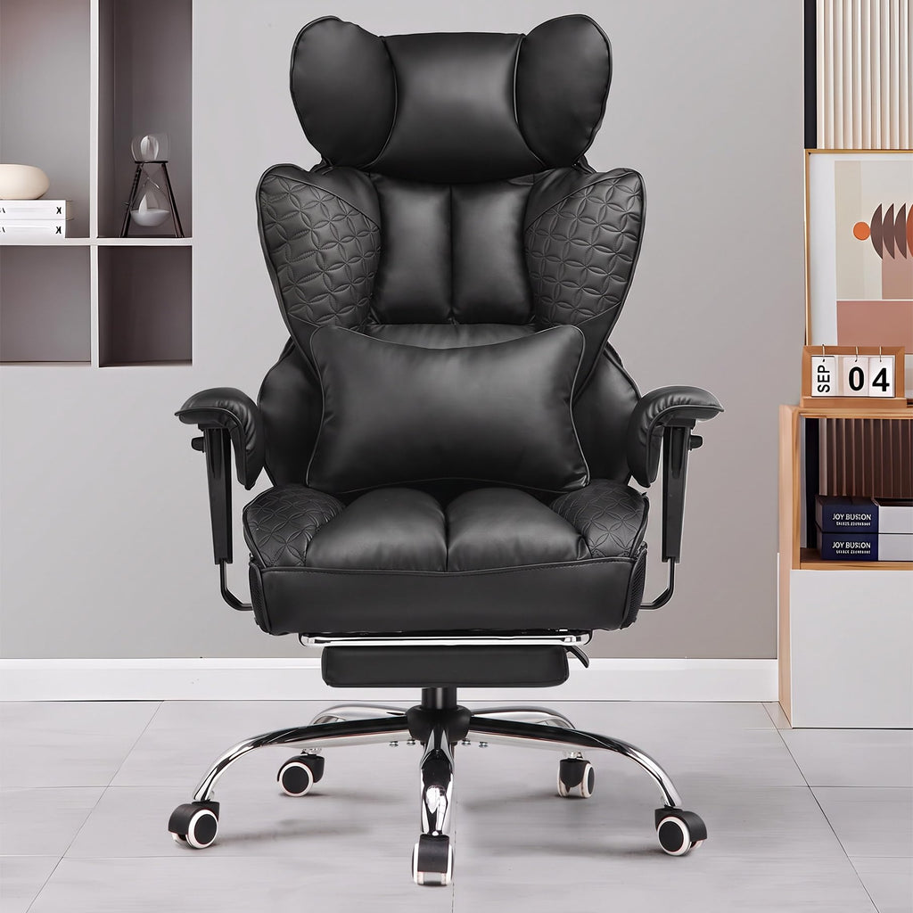 Big and Tall Gaming Chair 400lbs Heavy Duty Office Chair with Footrest, High Back Pocket Spring Lumbar Support