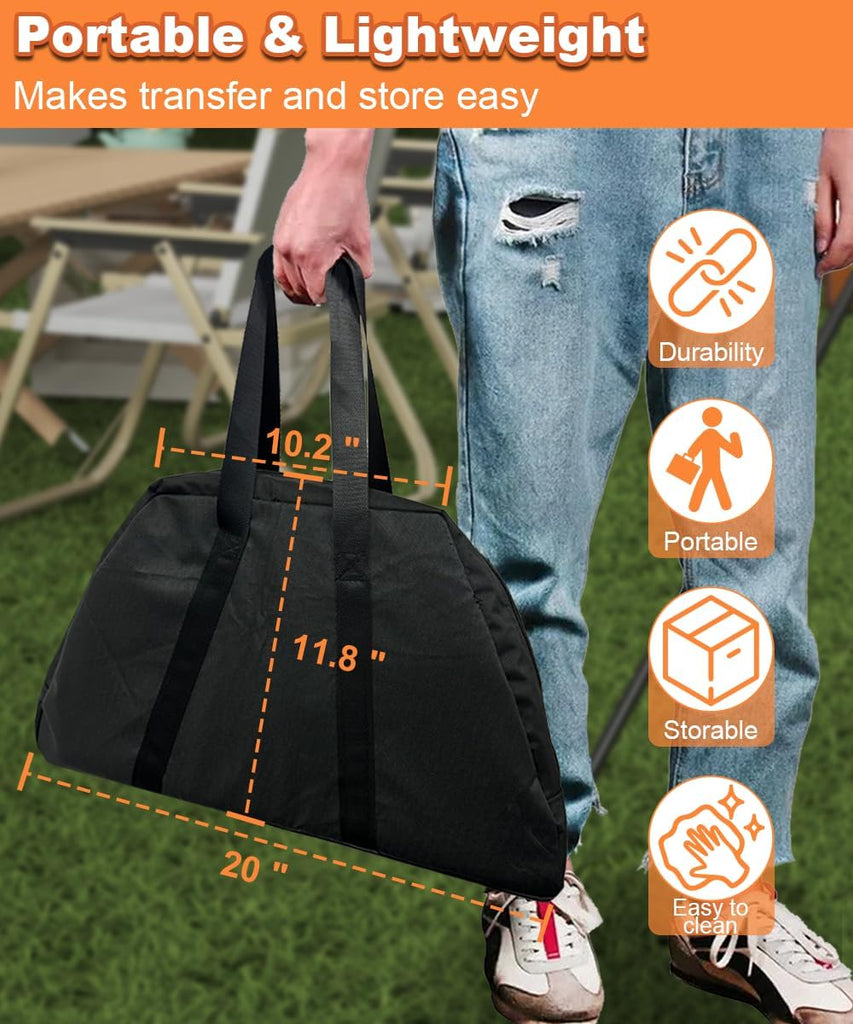 Outdoor Fire Pit - 17 Inch Portable with Storage Bag for Camping, Patio Heating, Picnic and BBQ