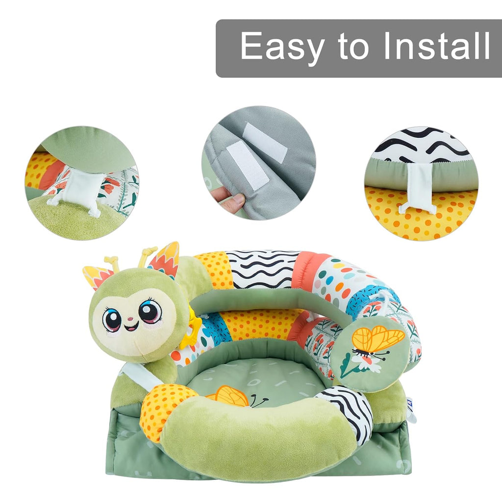 In-1 Tummy Time Mat & Seated Support Pillow,Baby Tummy Time Pillow Support for Newborns and Older Babies