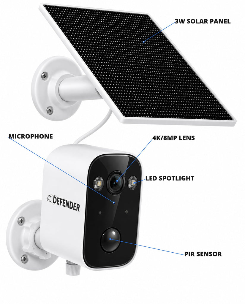AI 4K Solar Powered Everwatch Battery Wireless Security Camera, AI Detection, Color Night Vision, Spotlight/Siren
