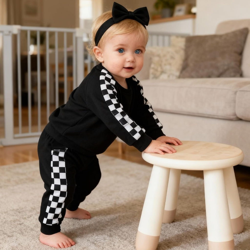 Infant Baby Girl Clothes Long Sleeve Loose Sweatshirts Pockets Pants Headband Outfits Fall Winter Spring Gift
