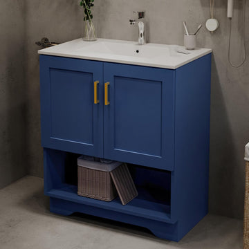30 Inch Modern Bathroom Vanity with Ceramic Sink