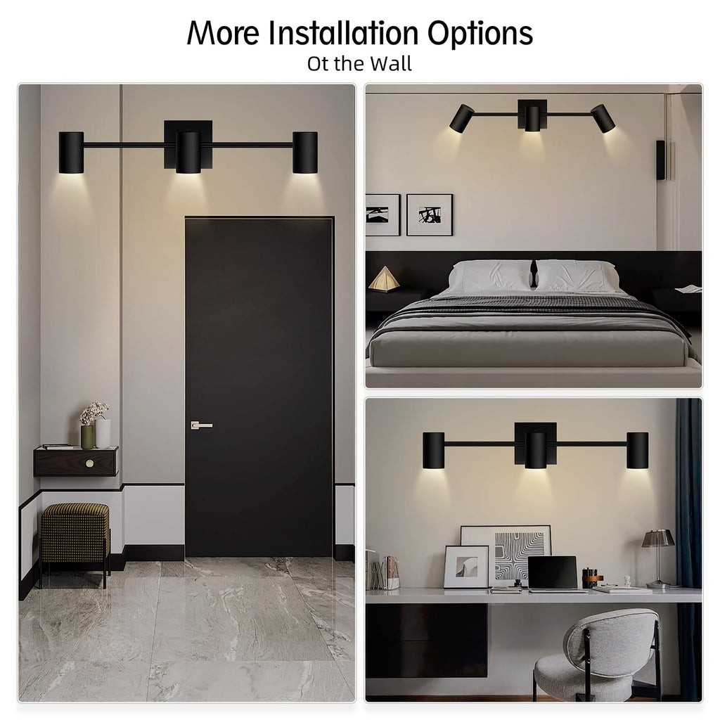 Track Lighting Fixtures Ceiling, 3 Way Track Lighting Kit, LED Track Lighting with Rotatable Light Heads, Modern