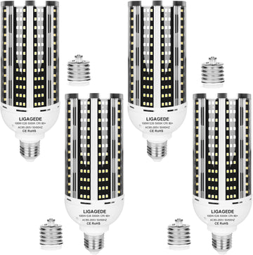 4 Pack 1000W Equivalent Led Corn Light Bulb, 10000 Lumen 5000K Daylight White 100W LED Corn Bulb, AC85-265V, E26/E39