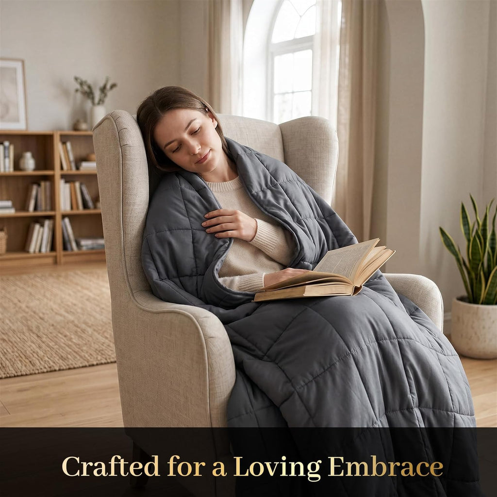 Machine Washable Weighted Blanket for Adults - Heavy Blankets for All-Season Sleeping, Cooling Soft & Breathable with