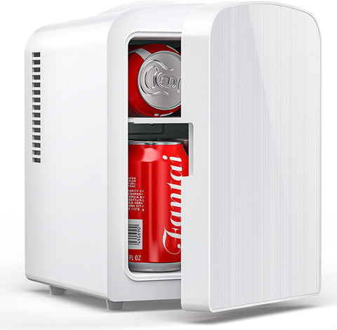 4L/6 Cans Mini Fridge, Portable Compact Refrigerator, Small Skin Care Fridge, Food and Drinks, Small Cooler for