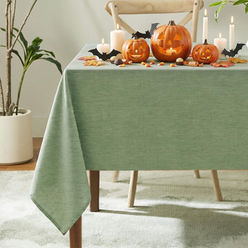Textured Linen Rectangle Table Cloth, Sage Green, 60 x 84 Inch