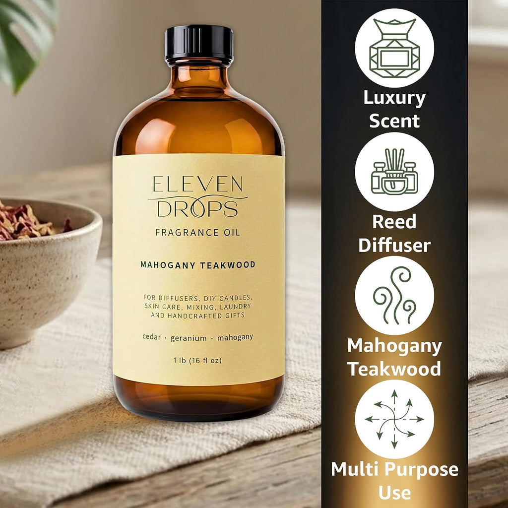 Mahogany Teakwood Diffuser Oil, Cedar & Mahogany Notes, 16 oz - Set of 16