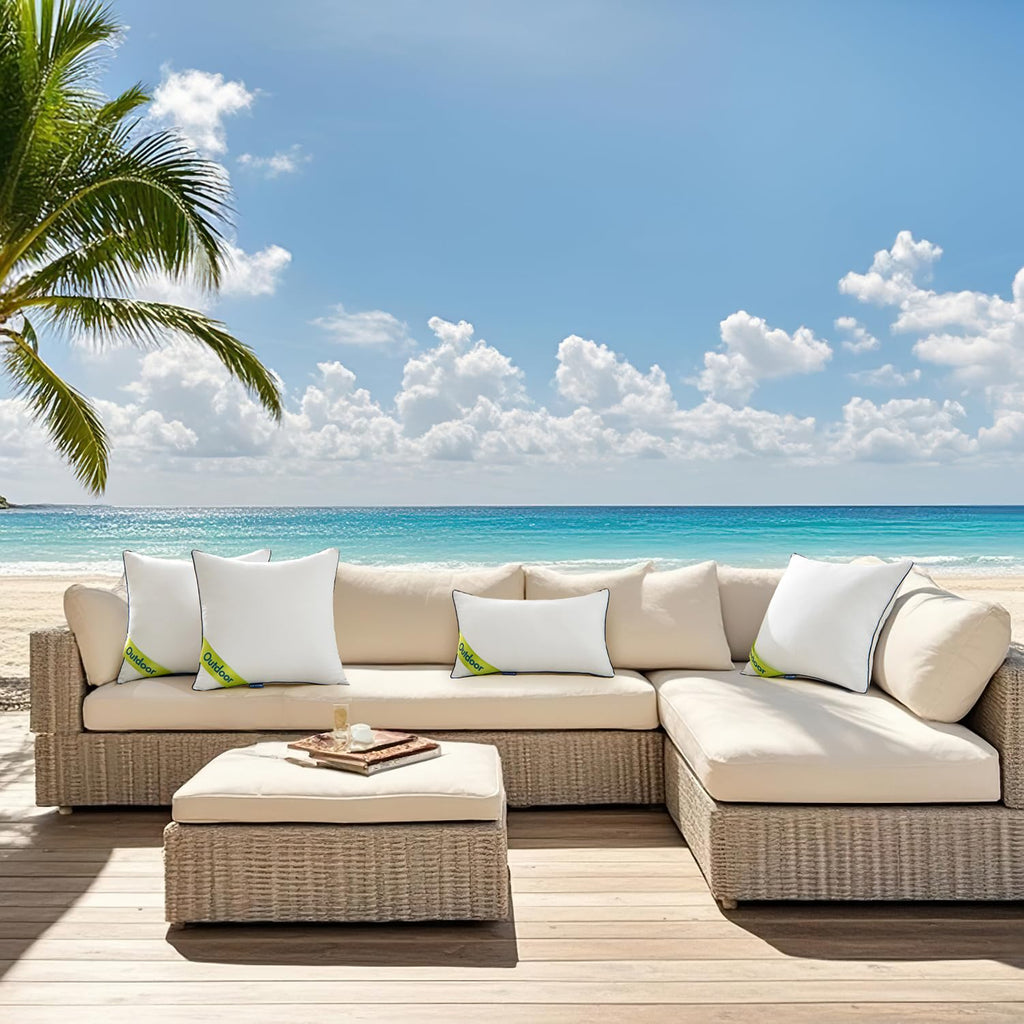 18x18 Outdoor Pillows Pack 4 Waterproof Pillow Inserts