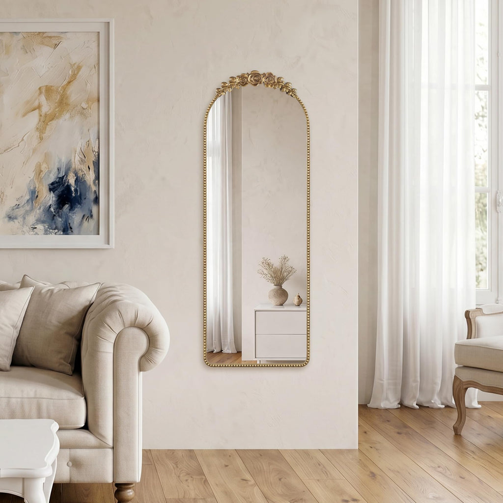 Vintage Full Length Mirror 19"x53" Gold Full Body Mirror