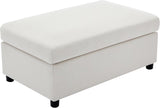 Luxe Oversized Lounge Chair and Ottoman — Cream Chenille