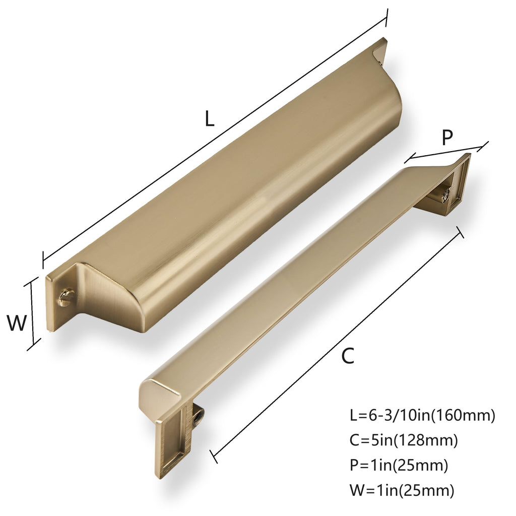 2 Pack 5 Inch Center to Center Champagne Bronze Cabinet Cup Pulls Drawer Pulls Kitchen Hardware Honey Bronze Channing