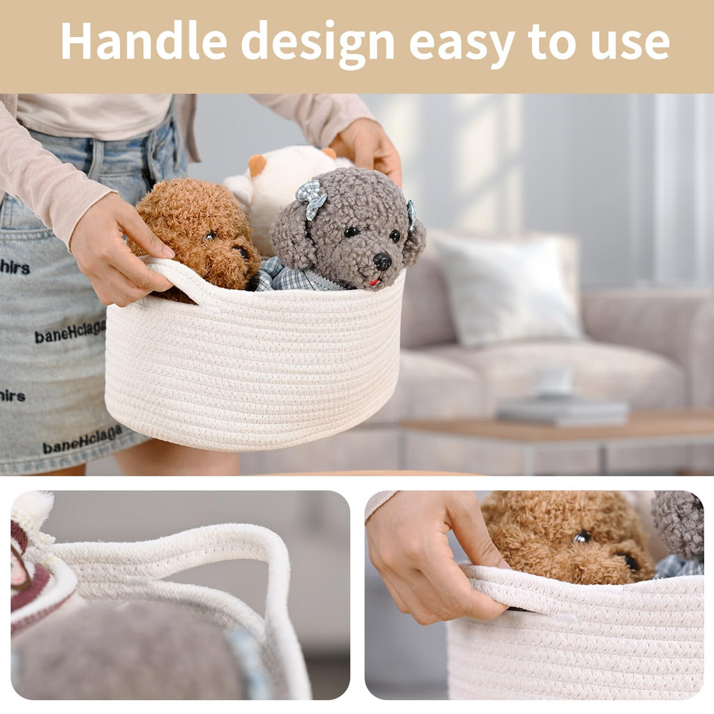 Cute Woven Storage Basket with Handle, Baskets for Gifts Empty