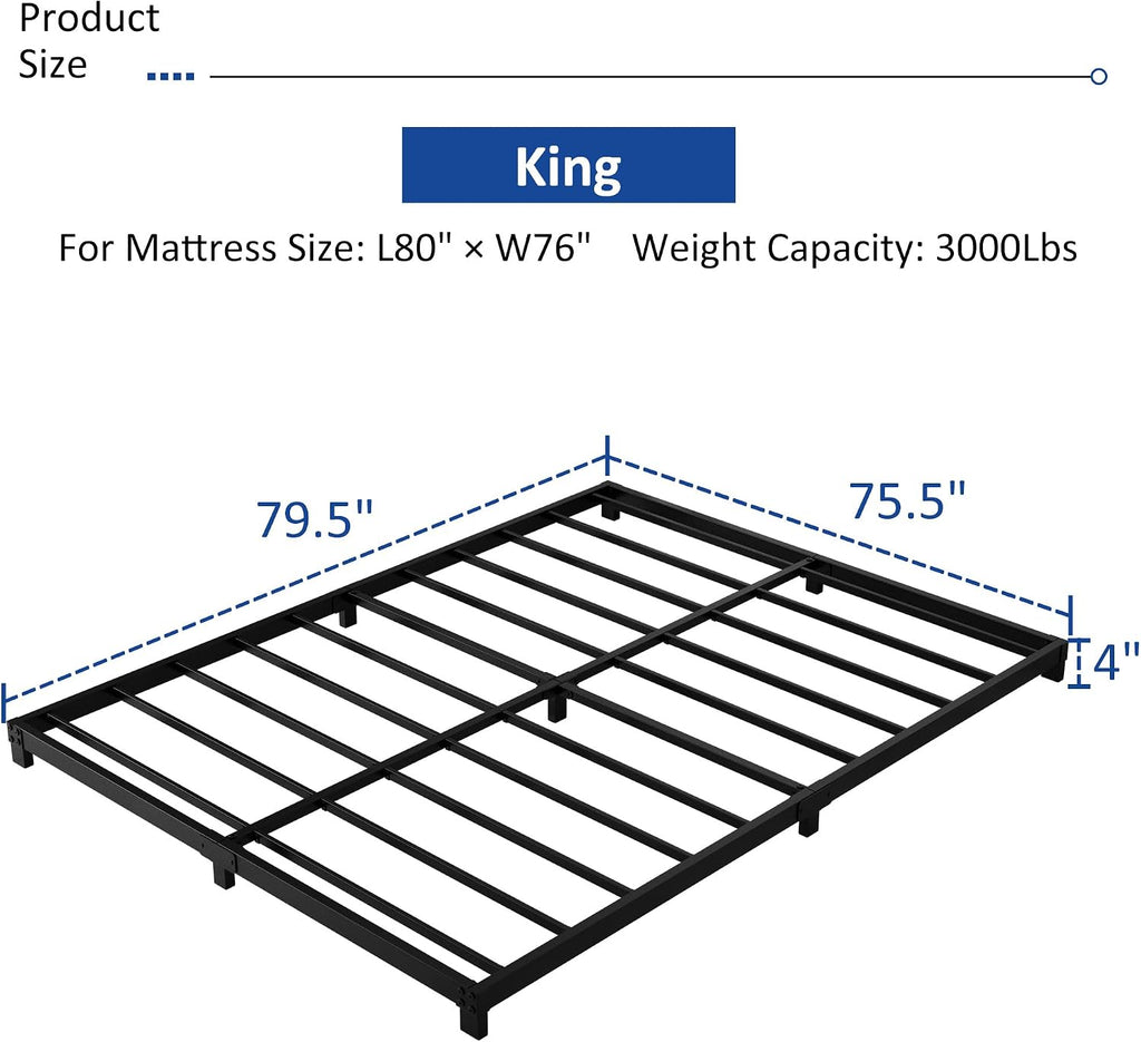 4 Inch Bed Frame, Low Profile Bed Frame