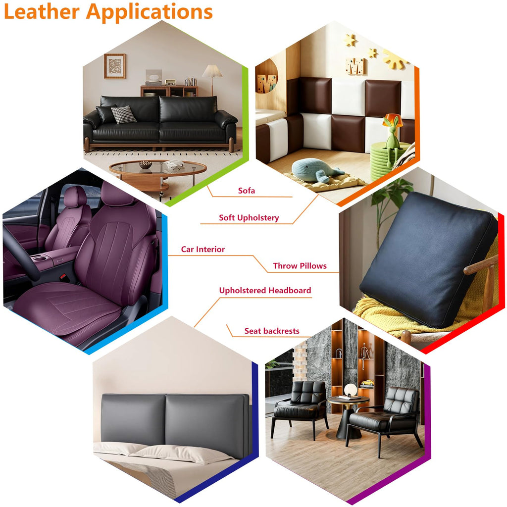 Upholstery Fabric: 54"x72" Soft Grain Faux Leather Durable