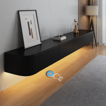 Floating TV Stand - Wall Mounted Media Console with 2 Drawer, Floating Entertainment Center TV Cabinet, Wall Mounted