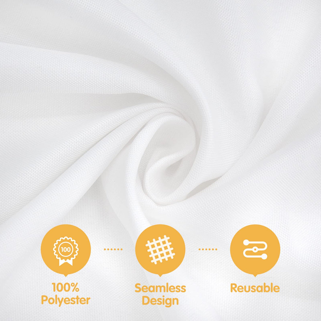 6 Pack White Round Tablecloths 120 Inch for 60" Tables