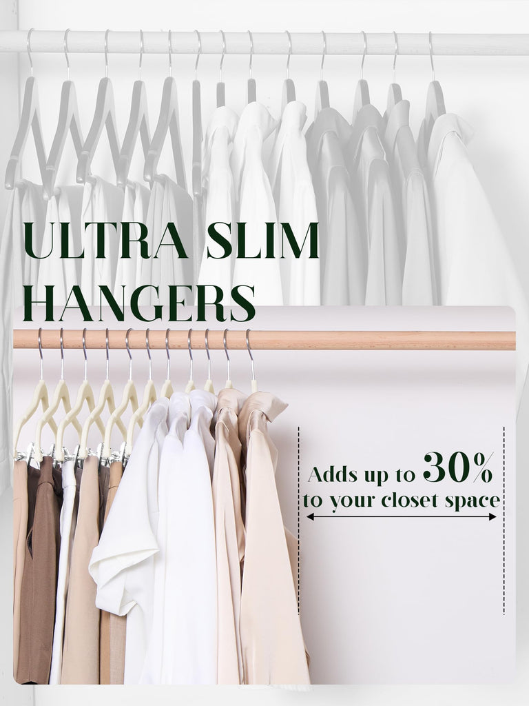 Velvet Skirt Hangers - Pack of 24 - Velvet Hangers with Clips