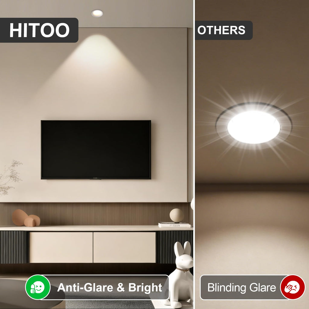 3 Inch LED Recessed Lights, Dimmable, 3CCT, CRI98, Trimless Ceiling Light