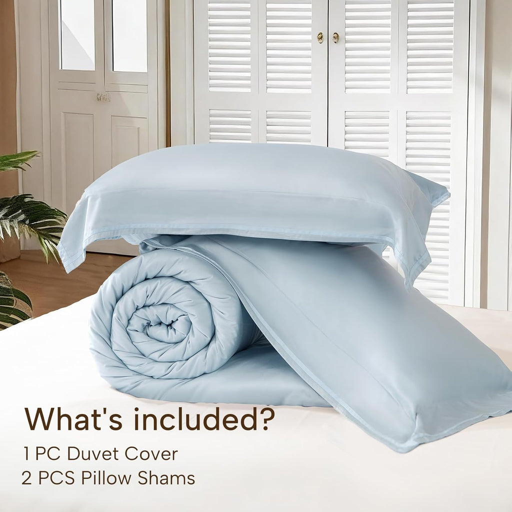 100% Viscose Derived from Bamboo Duvet Cover Set - Hotel Luxury Cooling Duvet Cover for Hot Sleepers & Night Sweats