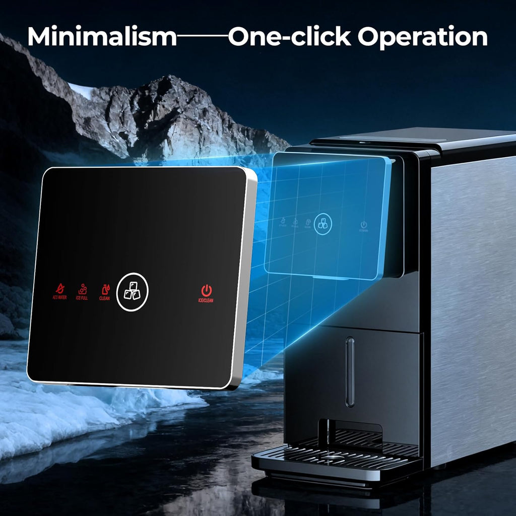 Countertop Nugget Ice Maker, Self-Cleaning Portable Ice Machine, 33 lb/24H, 1.8L Water Tank, 1.5 lb Ice Storage