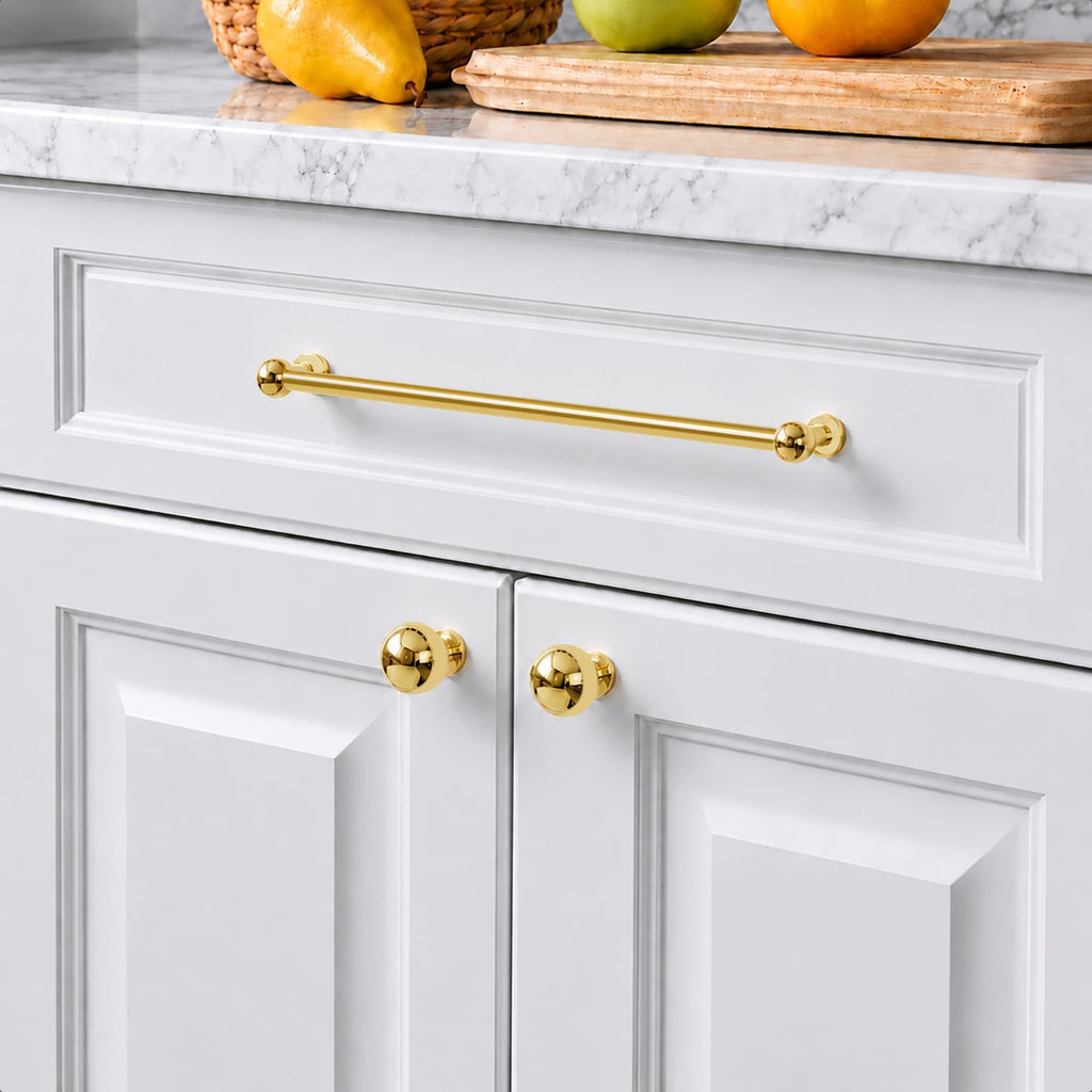 2-Pack Long Unlacquered Brass Cabinet Pulls,10-1/16" Hole Center