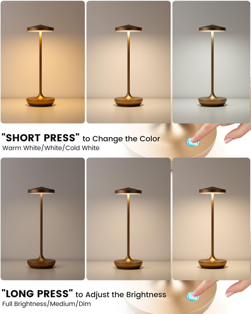 2pack LED Cordless Table Lamp Rechargeable (2pack Titanium)