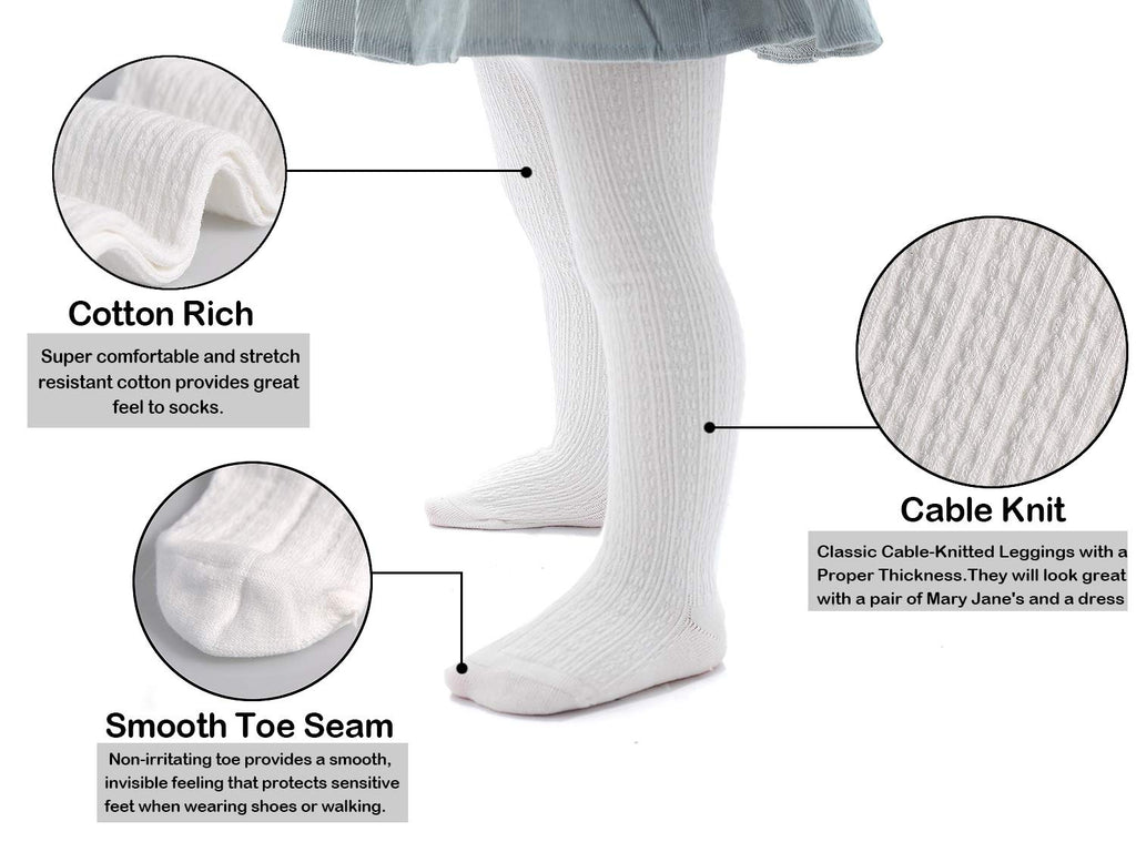 Baby Tights Infant Girl Footed Leggings Black White Gray Pink
