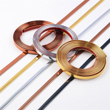 Peel and Stick Molding Trim, Flexible Wall Ceiling Floor Cabinet Tile Edge Moulding(Gold,3mx18mm)