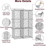 Cube Storage Organizer with Doors, 6-Cube Shelves, DIY Plastic Modular Bookshelf