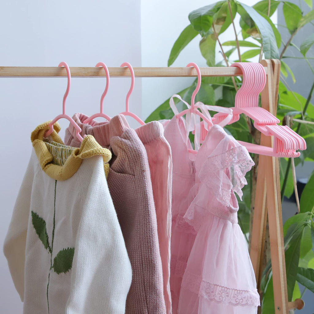 Baby Hangers, 100Pack Kids Hangers Plastic Baby Clothes Hanger for Closet - 10.2 Inch for Infant Child Children