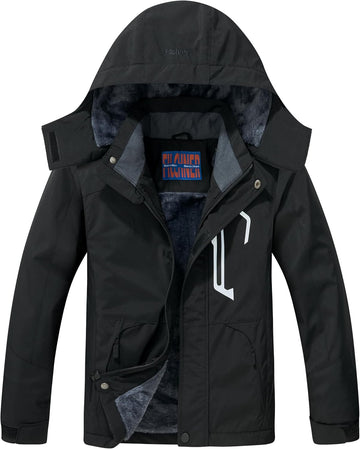 Boys' Waterproof Winter Ski Jacket Removable Hood Snow Coat