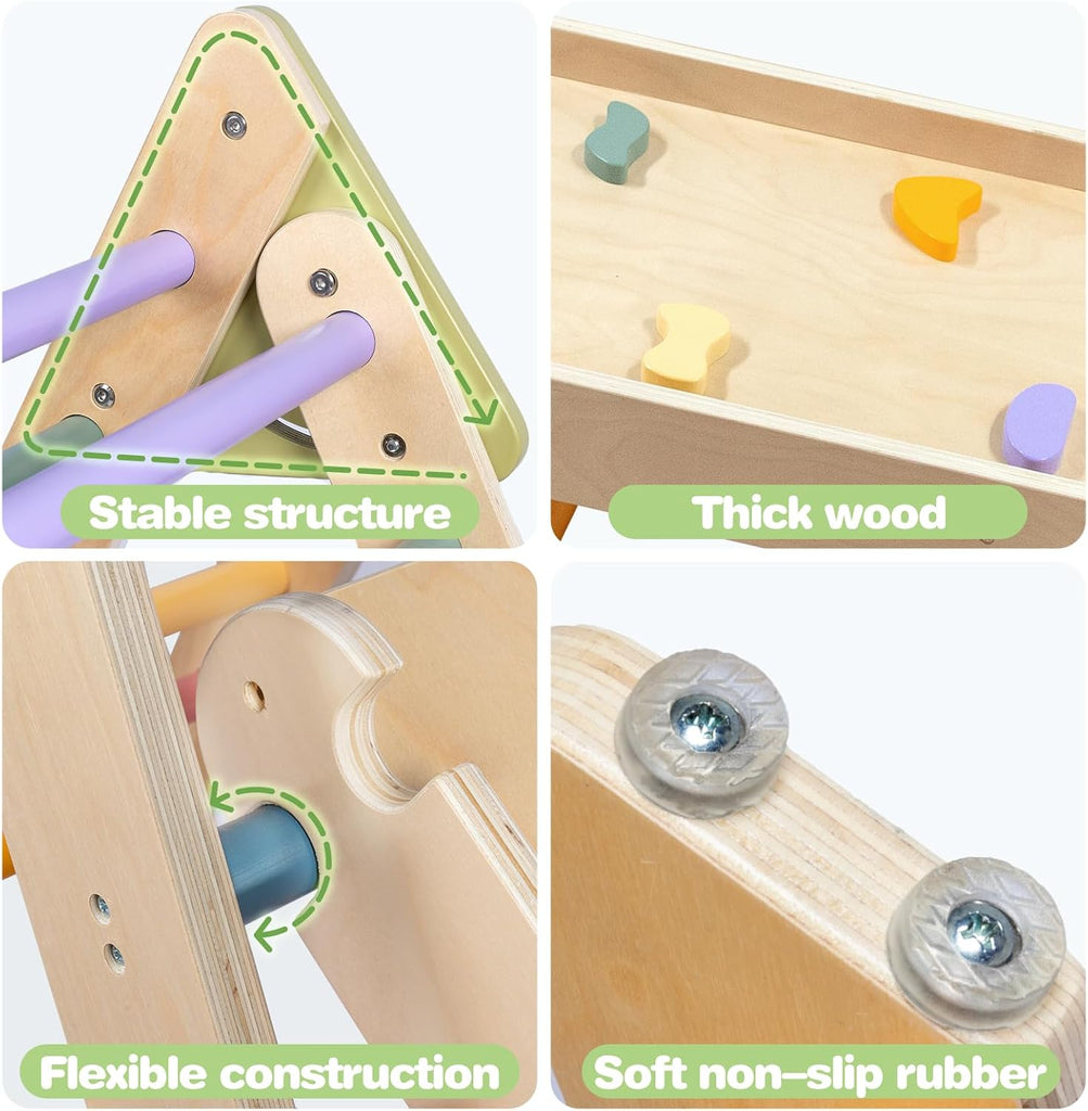 Foldable Triangle Climbing Toy with Slide for Toddlers 1-3