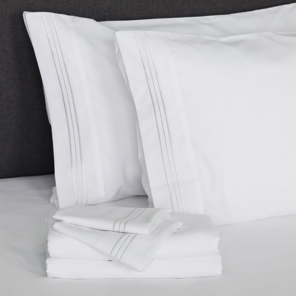 Angeland Vienne 4-Piece Microfiber Bed Sheet Set, King, Grey