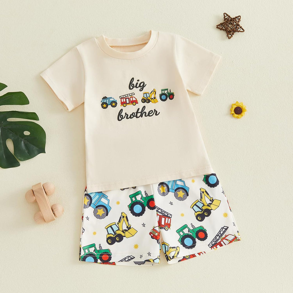 Brother Matching Outfit Toddler Baby Boy Summer Clothes T-Shirt Shorts Set