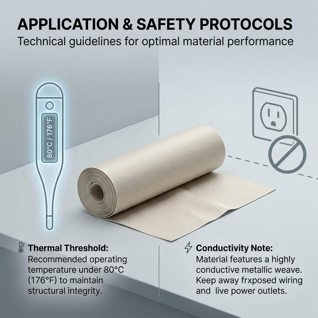 Faraday Fabric Roll (43" x 118") - Conductive EMI Isolation Cloth & EMF Shield Protection, Electromagnetic