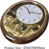 Melody & Chime Motion Wall Clock with Rotating Pendulum, Decorative Wall Clock, for Home, Hotel, Library or Church Decor.