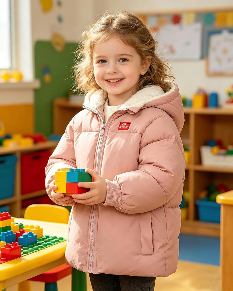 Baby Toddler Hooded Winter Coat Fleece Lined Puffer Jacket