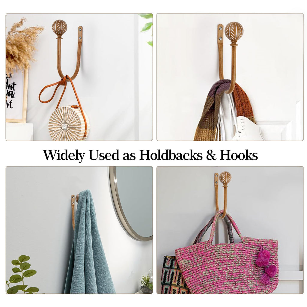 Wood Curtain Holdbacks 2pcs Big