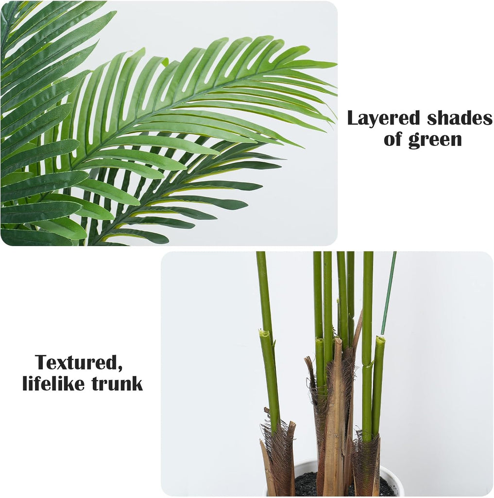 5FT Artificial Palm Tree with Thickened Planter, Fake Plant Indoor