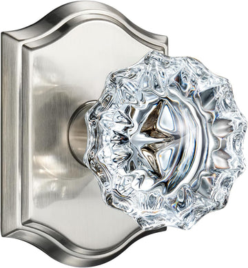 Glass Door Knobs, Passage Brushed Nickel Door Knob, 1 Pack