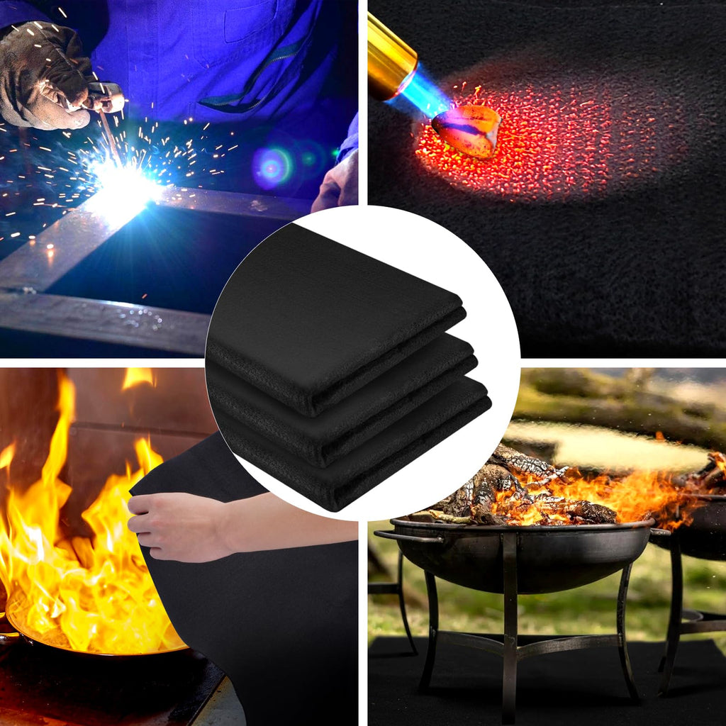 Carbon Felt Welding Blanket Fireproof - 2 Packs 20" x 36" Heat Resistant Fabric 1800°F High Temp Insulation Pad