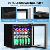 Beverage 36L Refrigerator Cooler Mini Fridge,1.3 Cu.Ft Drink Fridge for 12 Bottl
