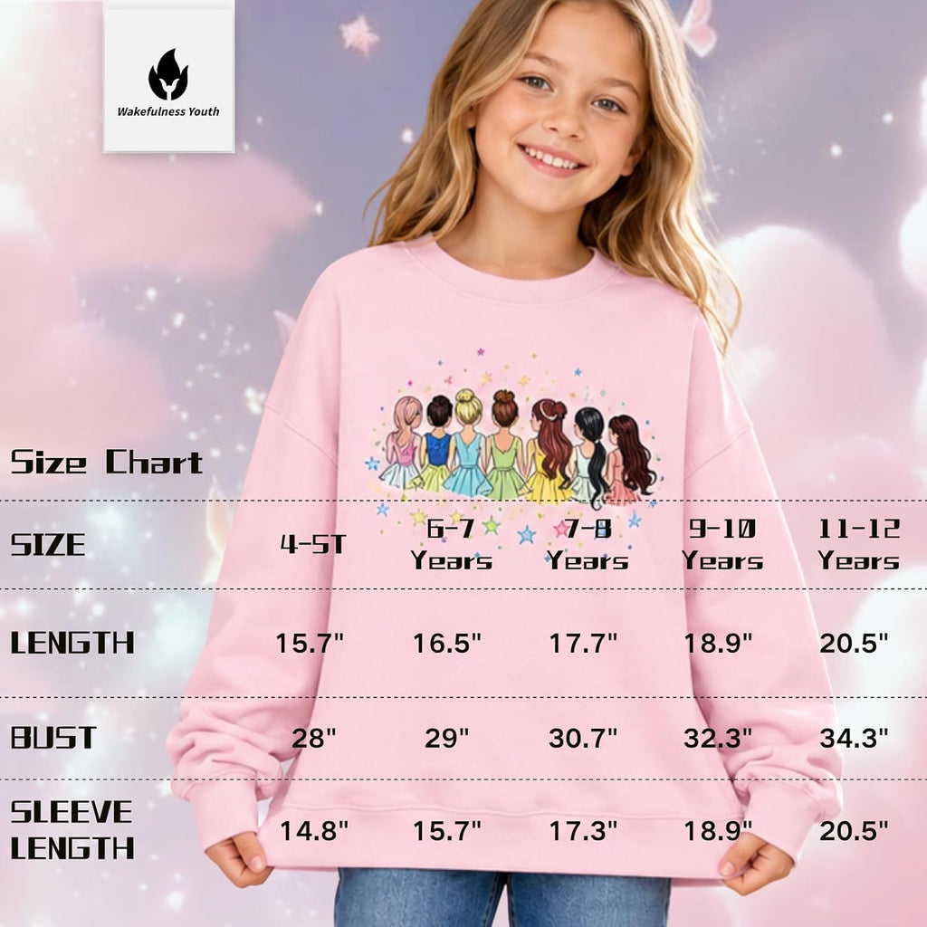 Graphic Sweatshirt Kids Long Sleeve Pullover Fall Winter Gift Top