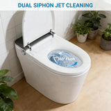 Black Smart Toilet with Bidet, One Piece Toilet with Tank and Pump for Low Water Pressure, AutoOpenClose Lid